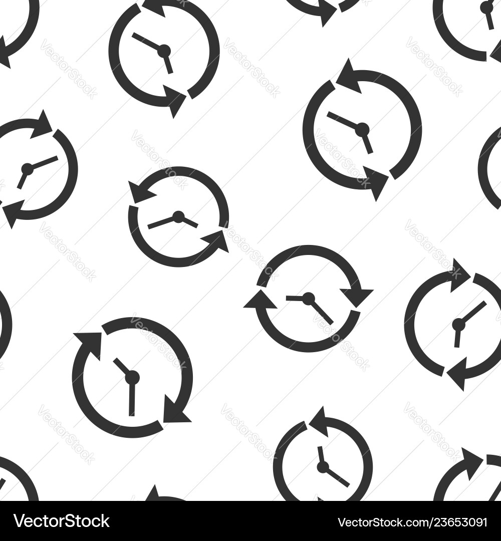 Clock countdown icon seamless pattern background vector image