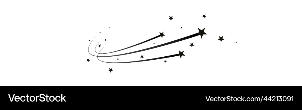 Dynamic Comet Trail - Space Motion Vector Image