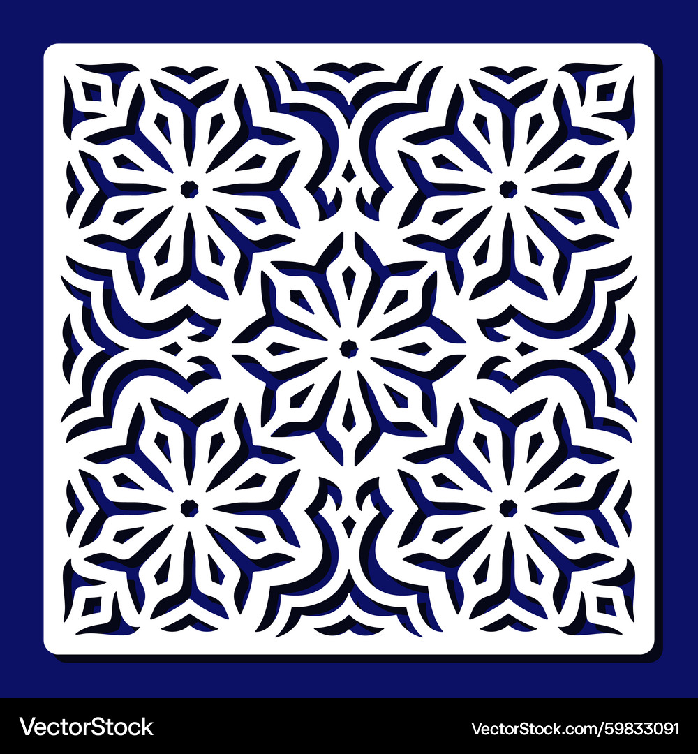 Floral Geometric Stencil – Royalty-Free Vector | VectorStock, image size:1000x1080