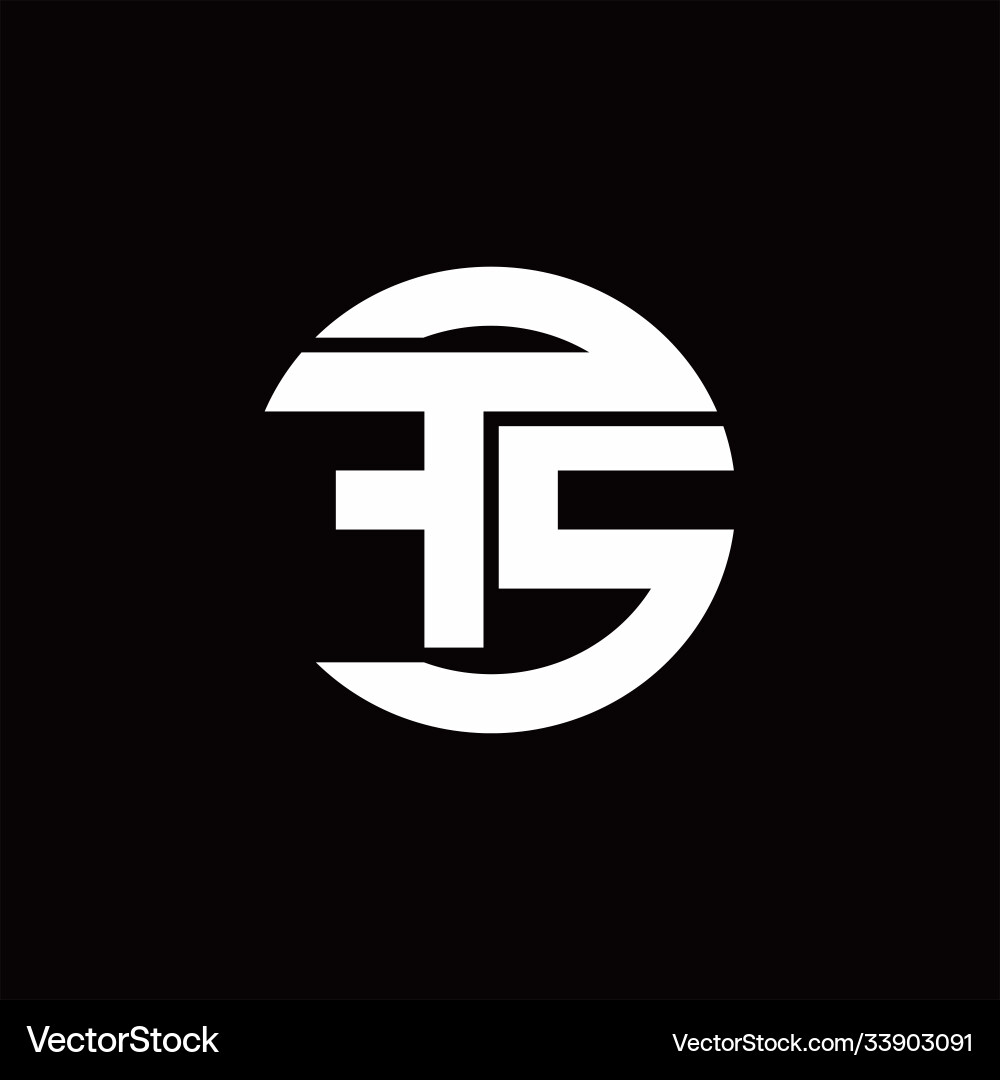 Fs logo monogram with rounded line swipe design Vector Image