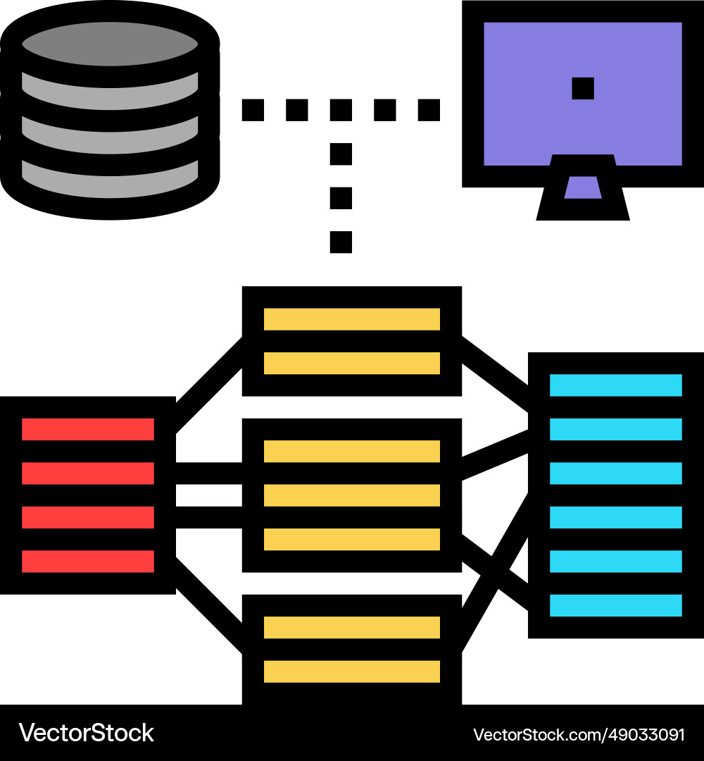 Indexing data database color icon Vector Image