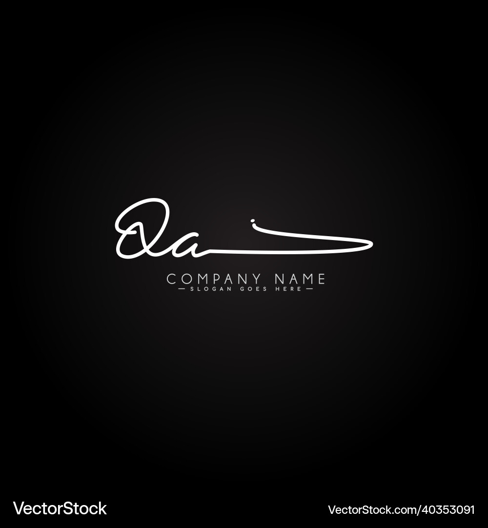 Initial letter qa logo - handwritten signature Initial letter qa logo - handwritten signature vector image