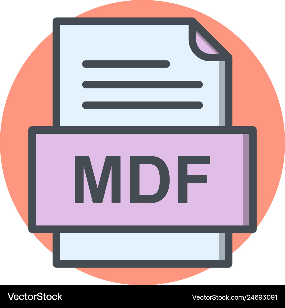 Mdf file document icon Vector Image