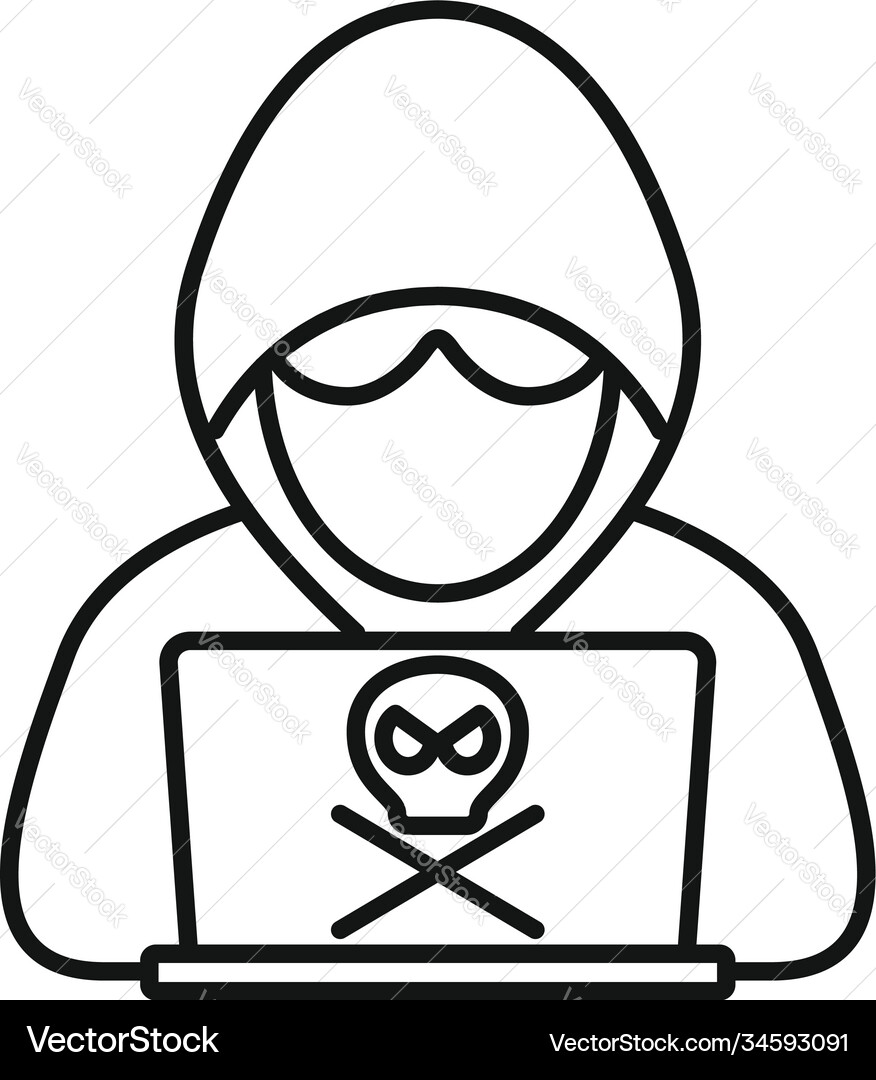 Modern hacker icon outline style Modern hacker icon outline style vector image