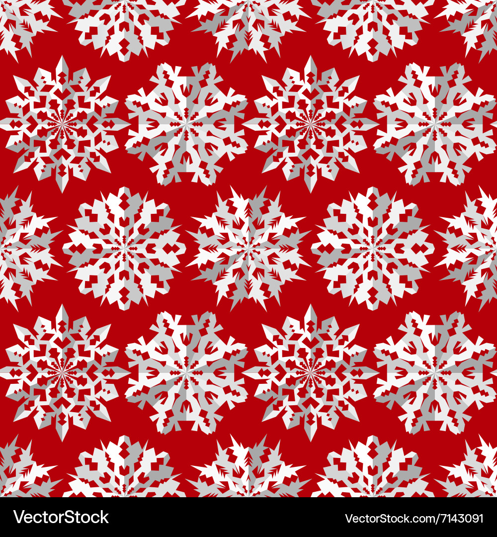 Origami snowflake seamless pattern Vector Image