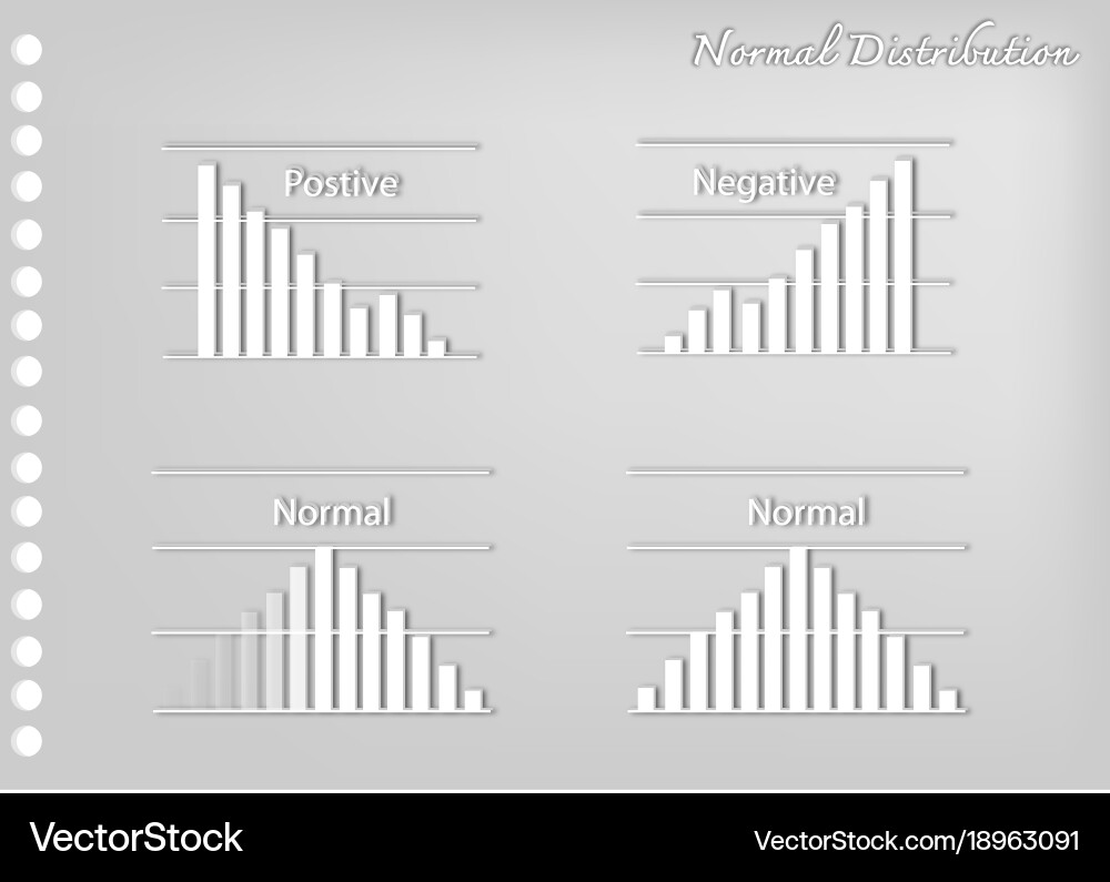 Paper art collection of positve and negative distr vector image
