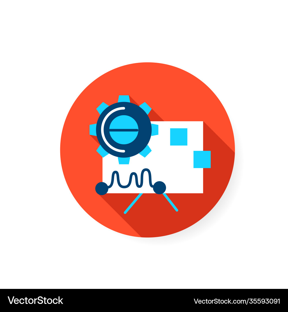 Performance analysis flat icon color Performance analysis flat icon color vector image