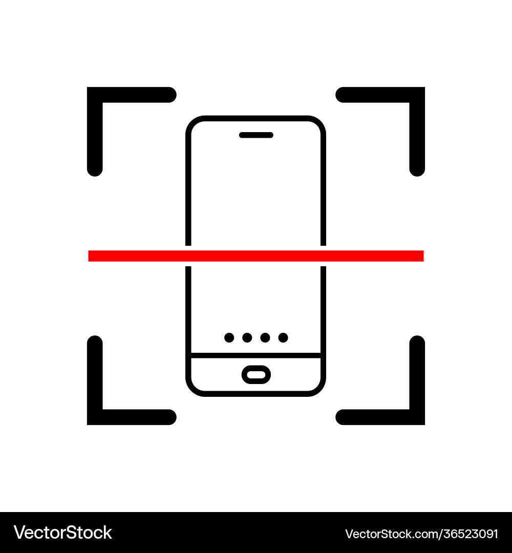 Phone test concept smartphone scan icon Vector Image