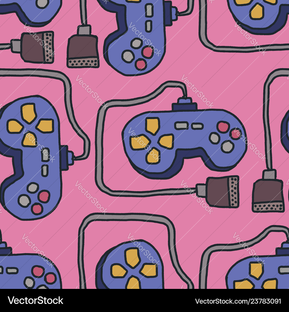 Retro Joystick Pattern vector image