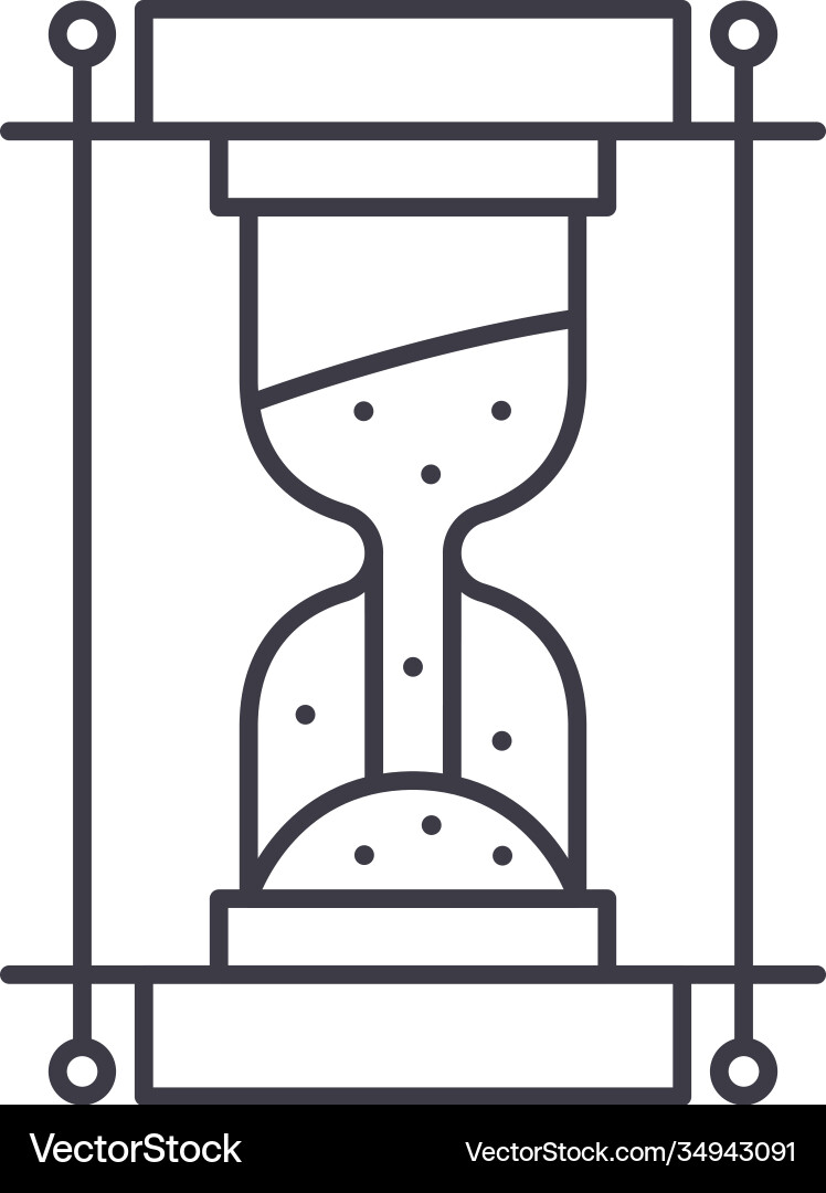 Sand clock concept icon linear isolated Sand clock concept icon linear isolated vector image