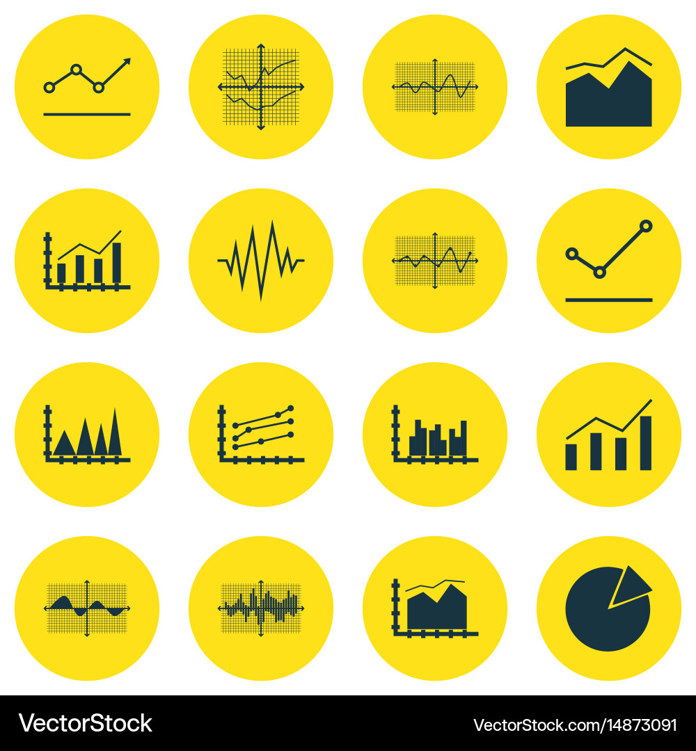 Set of graphs diagrams and statistics icons vector image