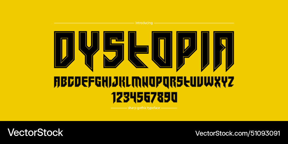 Sharp and bold display font for logo gothic Vector Image