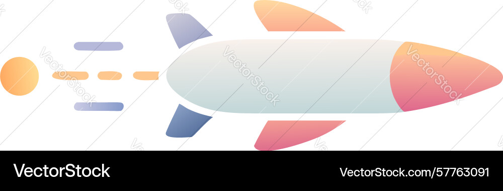 Simple gradient missile with speed trail design Vector Image