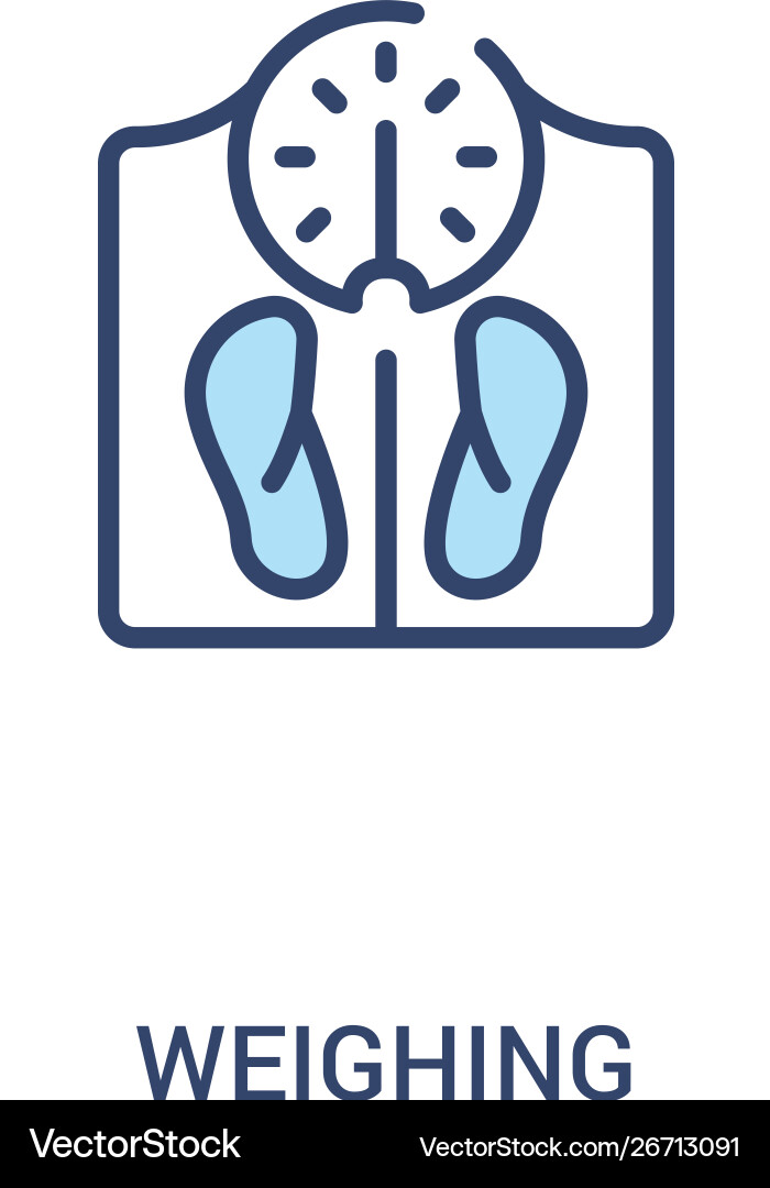 Weighing concept 2 colored icon simple line Weighing concept 2 colored icon simple line vector image