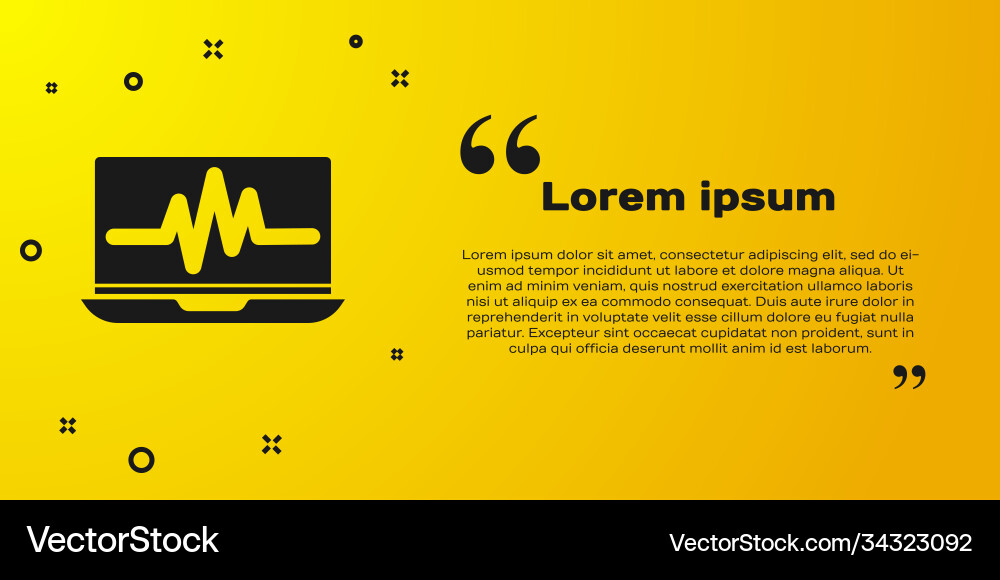 Black laptop with cardiogram icon isolated Black laptop with cardiogram icon isolated vector image