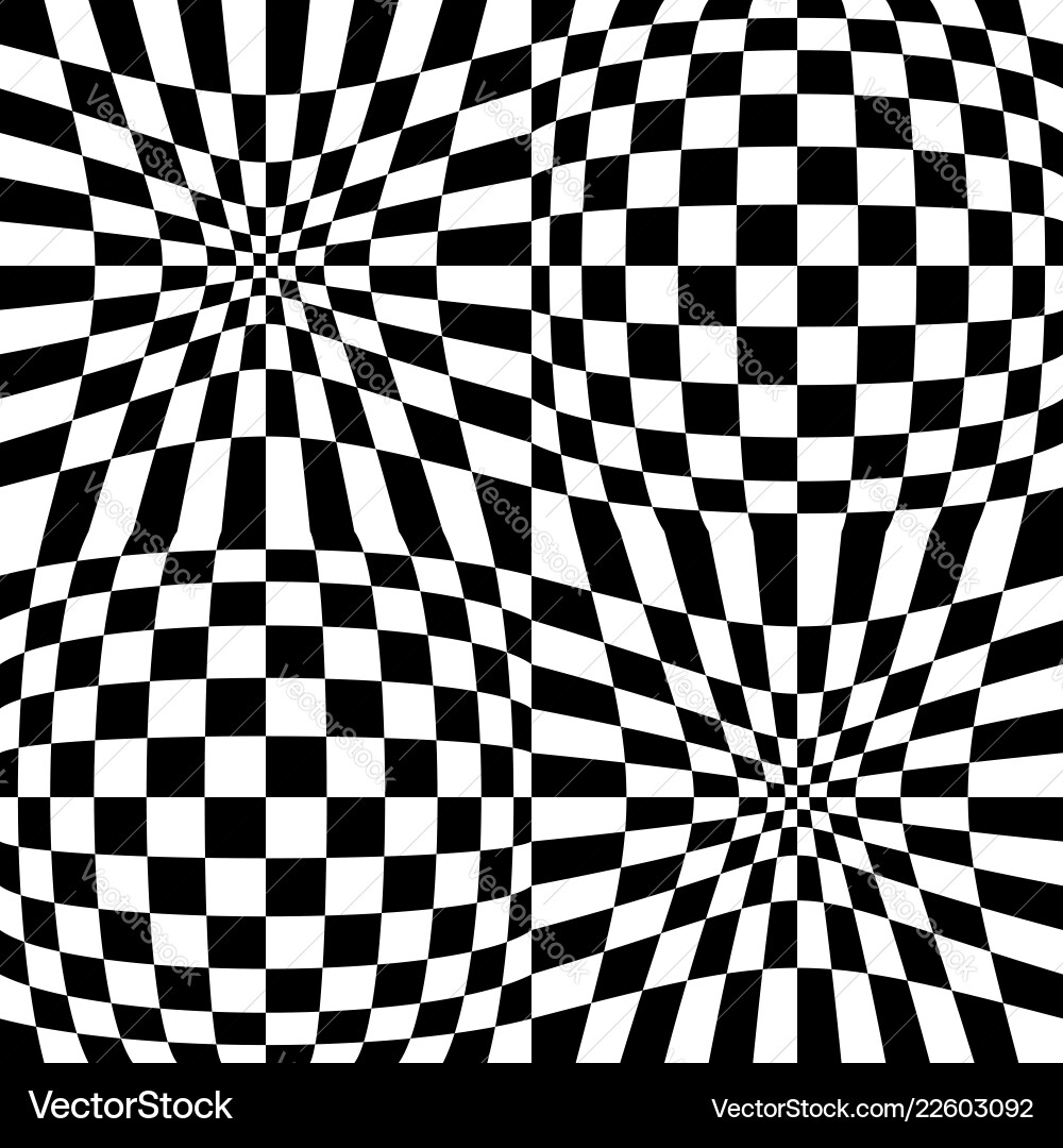 Checkered pattern with distortion effect Checkered pattern with distortion effect vector image