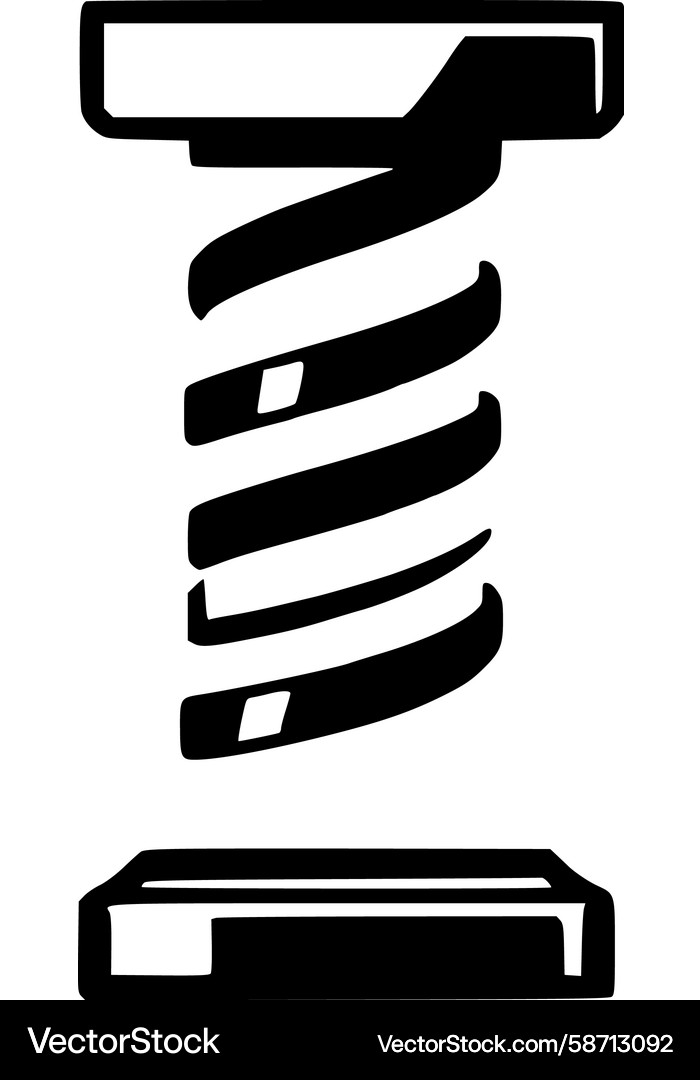 Coil Spring Icon - Mechanical Element Vector Image