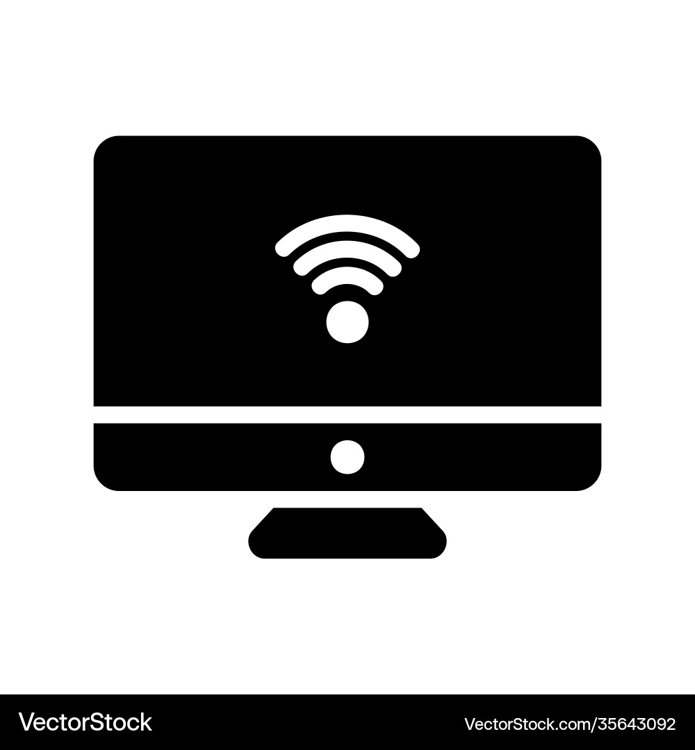 Computer icon in solid style about internet Computer icon in solid style about internet vector image