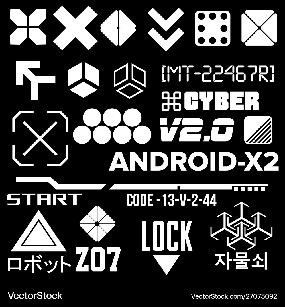 Cyberpunk Tech Interface vector image