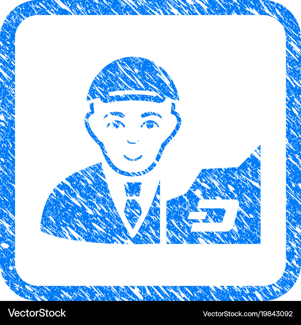 Dash trader framed stamp Vector Image