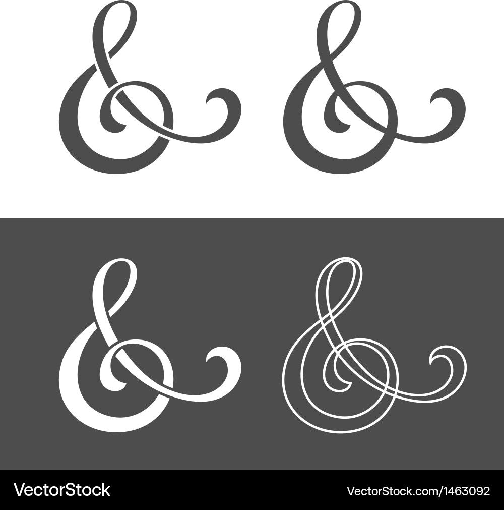 Elegant Script Ampersand vector image