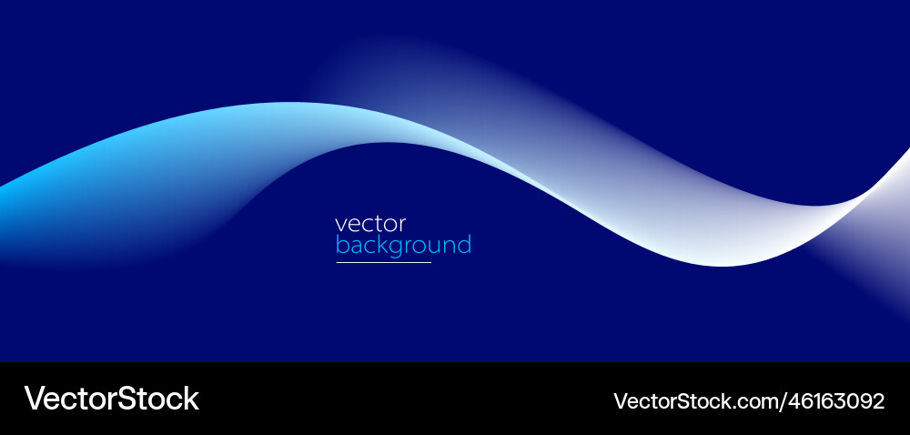 Flowing dark blue curve shape with soft gradient Flowing dark blue curve shape with soft gradient Vector Image