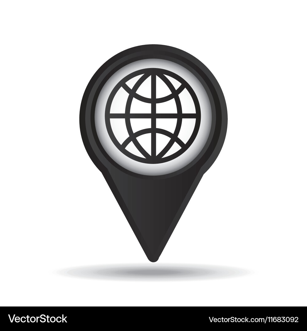Globe map pointer icon vector image