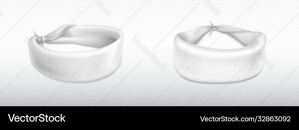 Headband bandana for head or wrist white cloth Headband bandana for head or wrist white cloth vector image