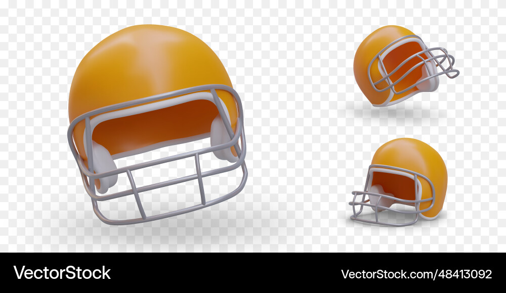 Hockey helmet in different positions accessory Vector Image