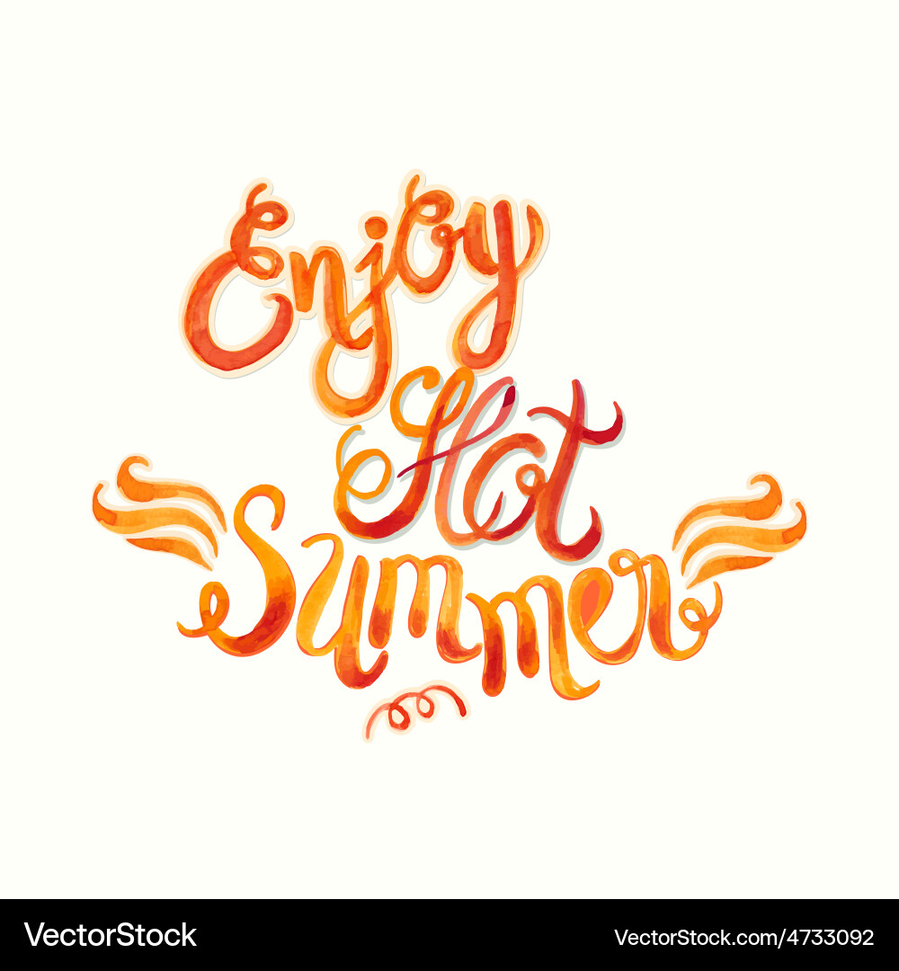 Hot Summer Flame Watercolor Vector Image