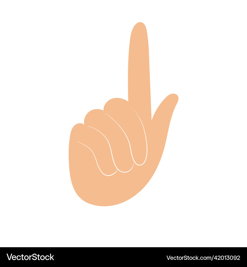 Index finger extended hand pointing gesture Index finger extended hand pointing gesture vector image