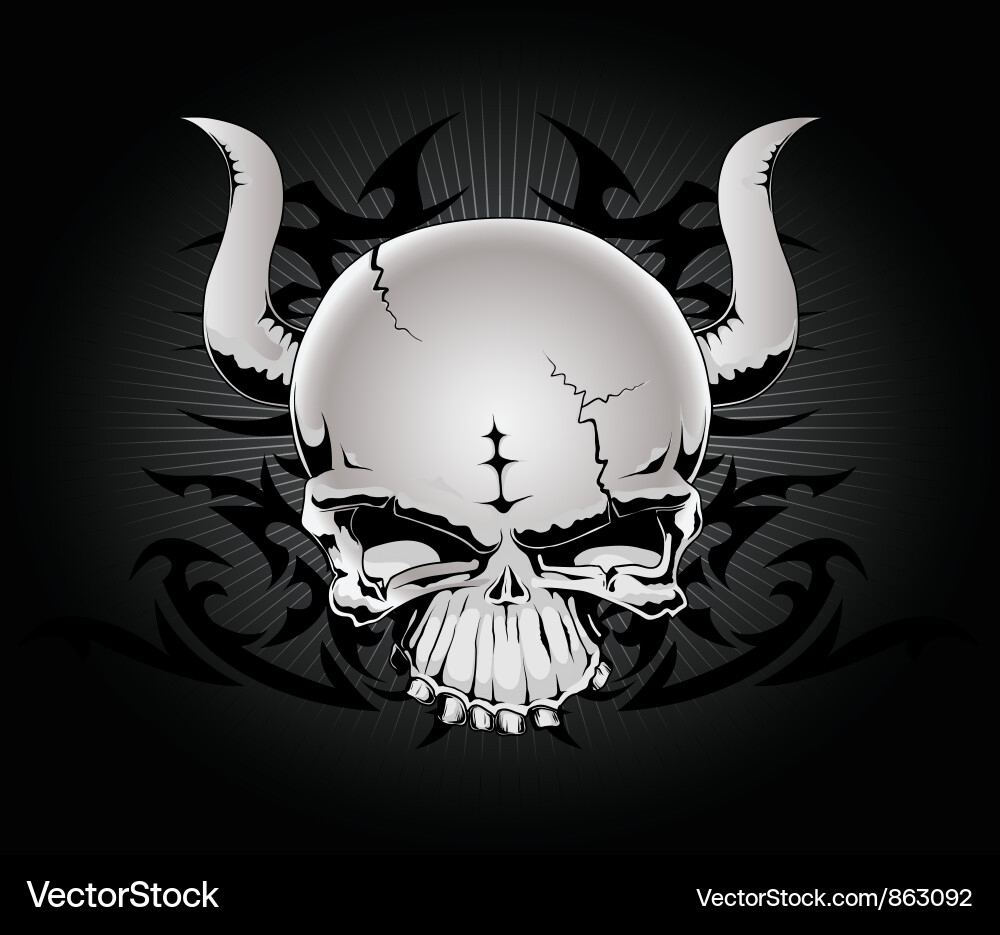 Intricate Tribal Skull Motif vector image