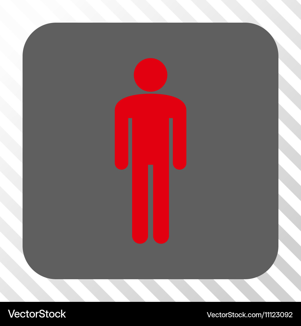 Man rounded square button Vector Image