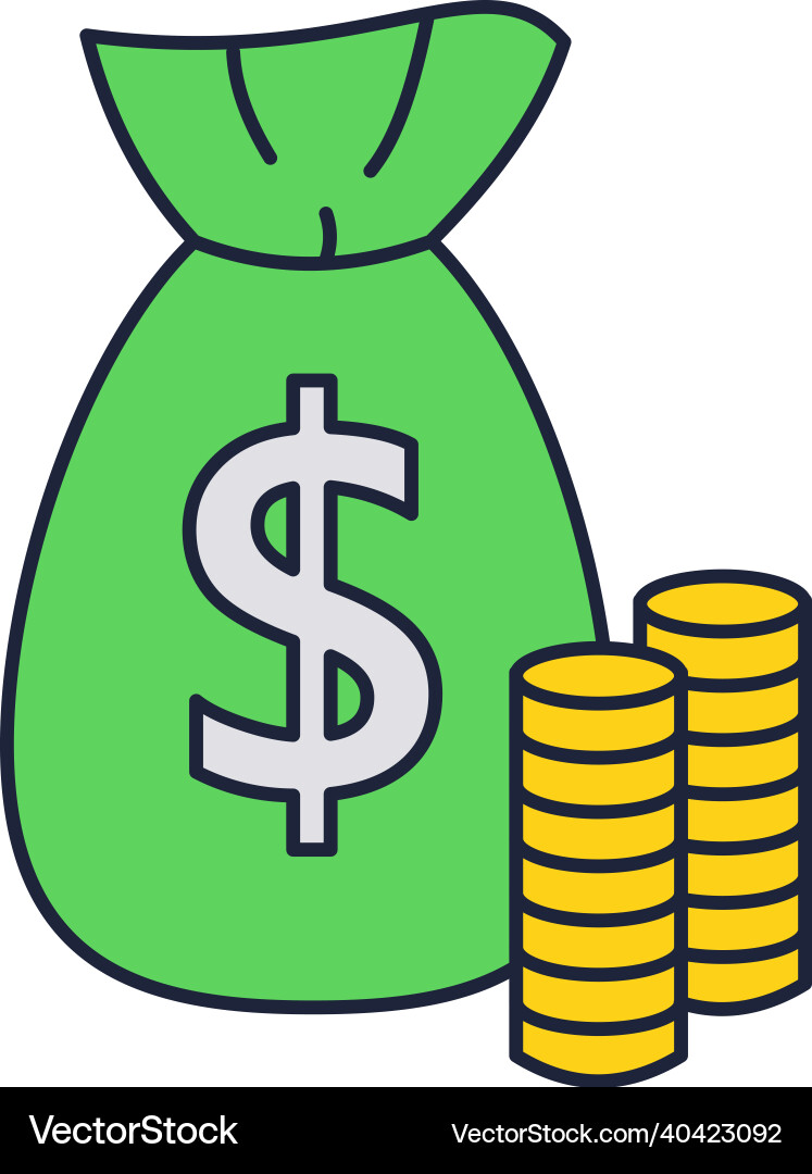 Money income icon financial profit sign vector image