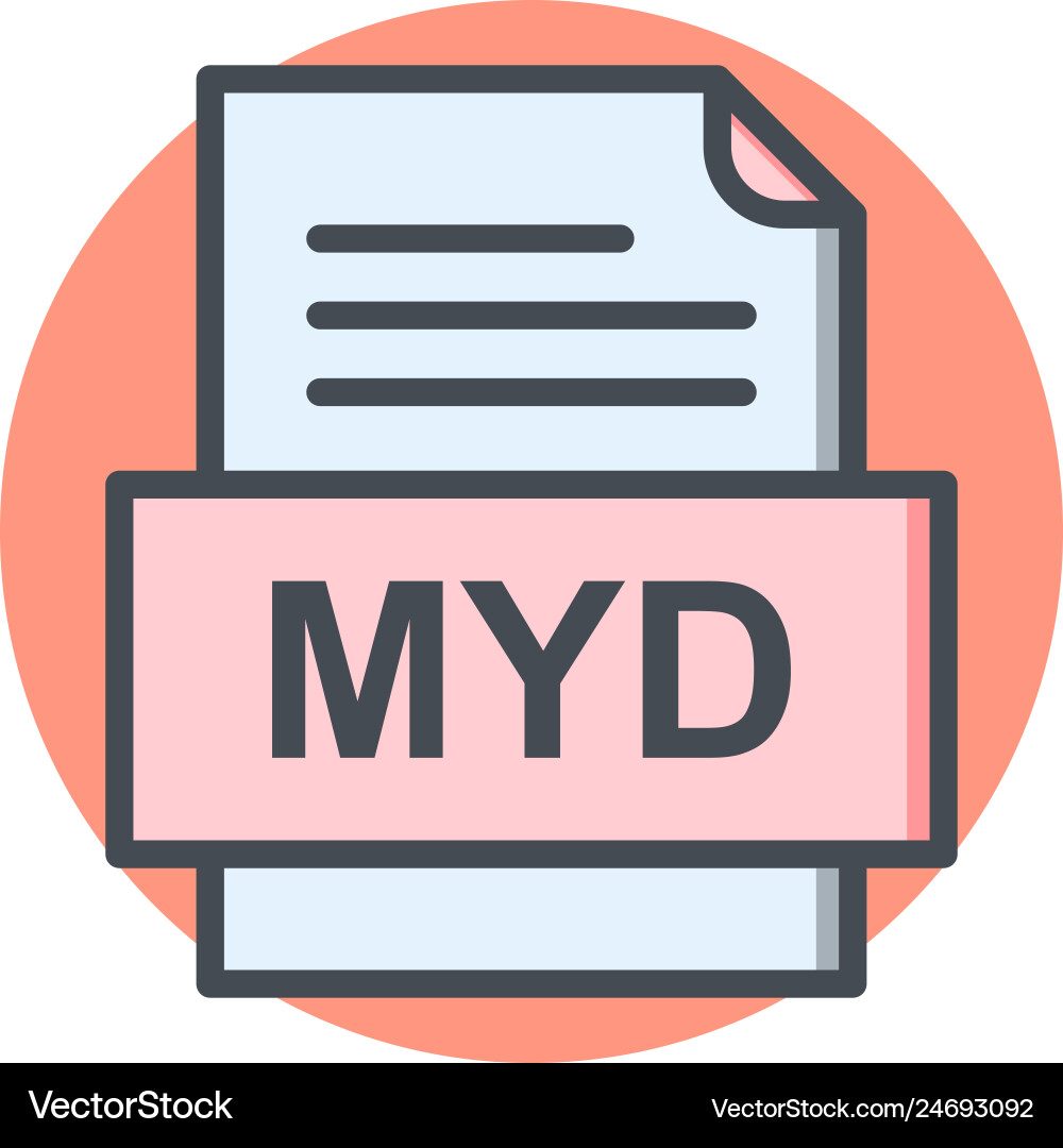 Myd file document icon Vector Image