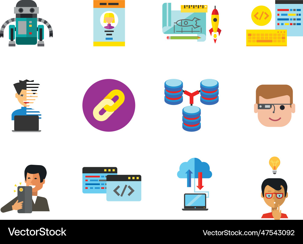Programming icon set Programming icon set vector image