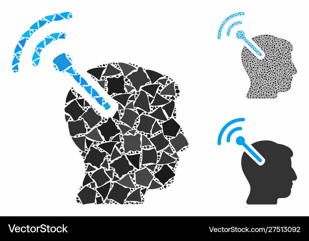 Radio neural interface composition icon Radio neural interface composition icon vector image