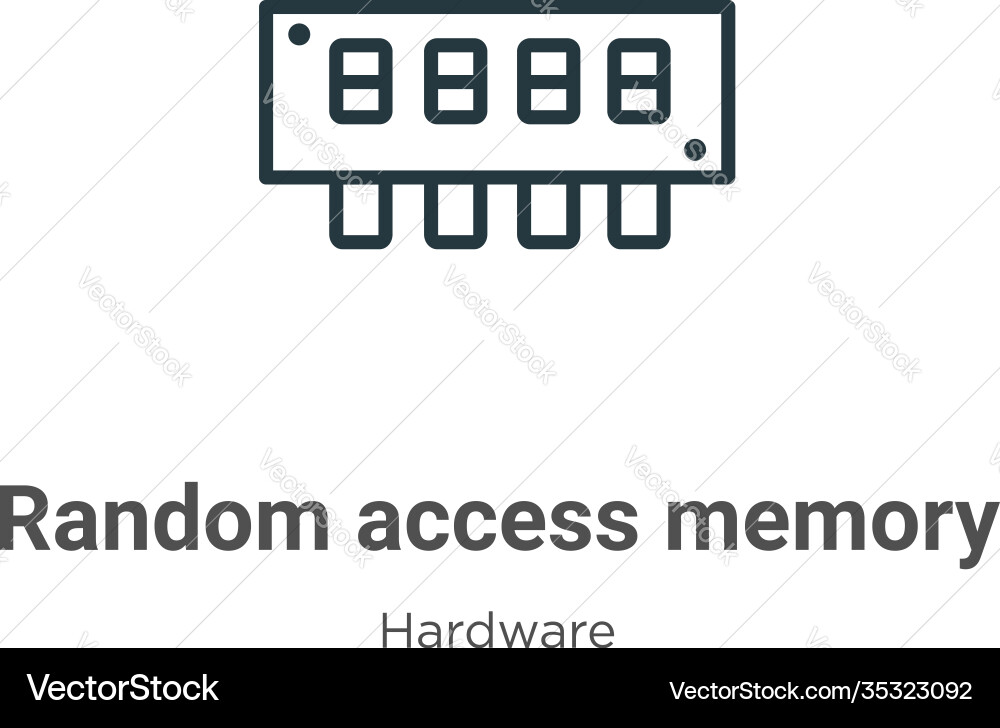 Random access memory outline icon thin line black vector image