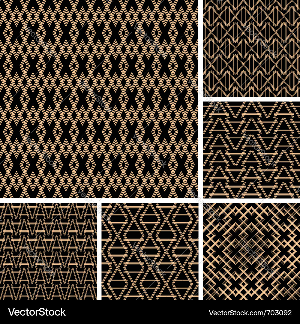 Seamless patterns set Vector Image