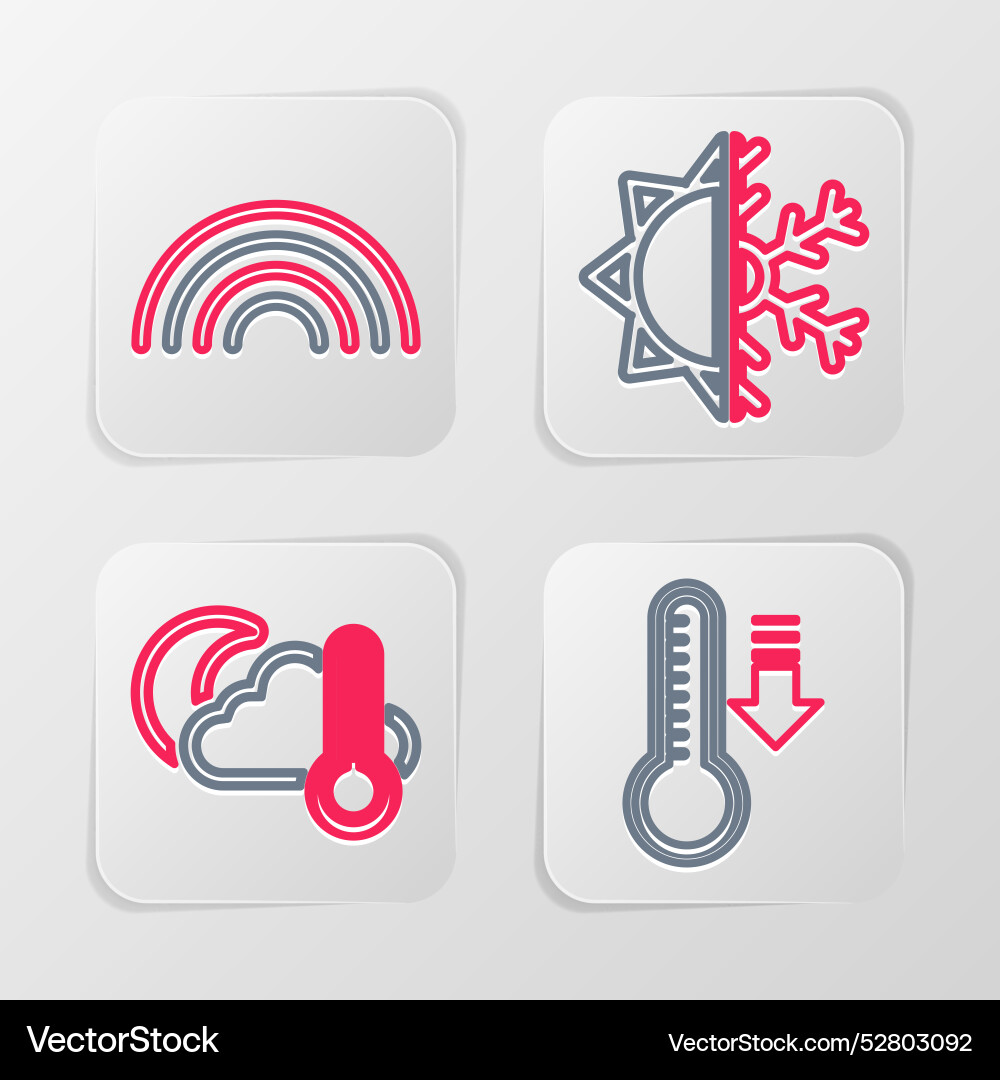 Set line meteorology thermometer Vector Image