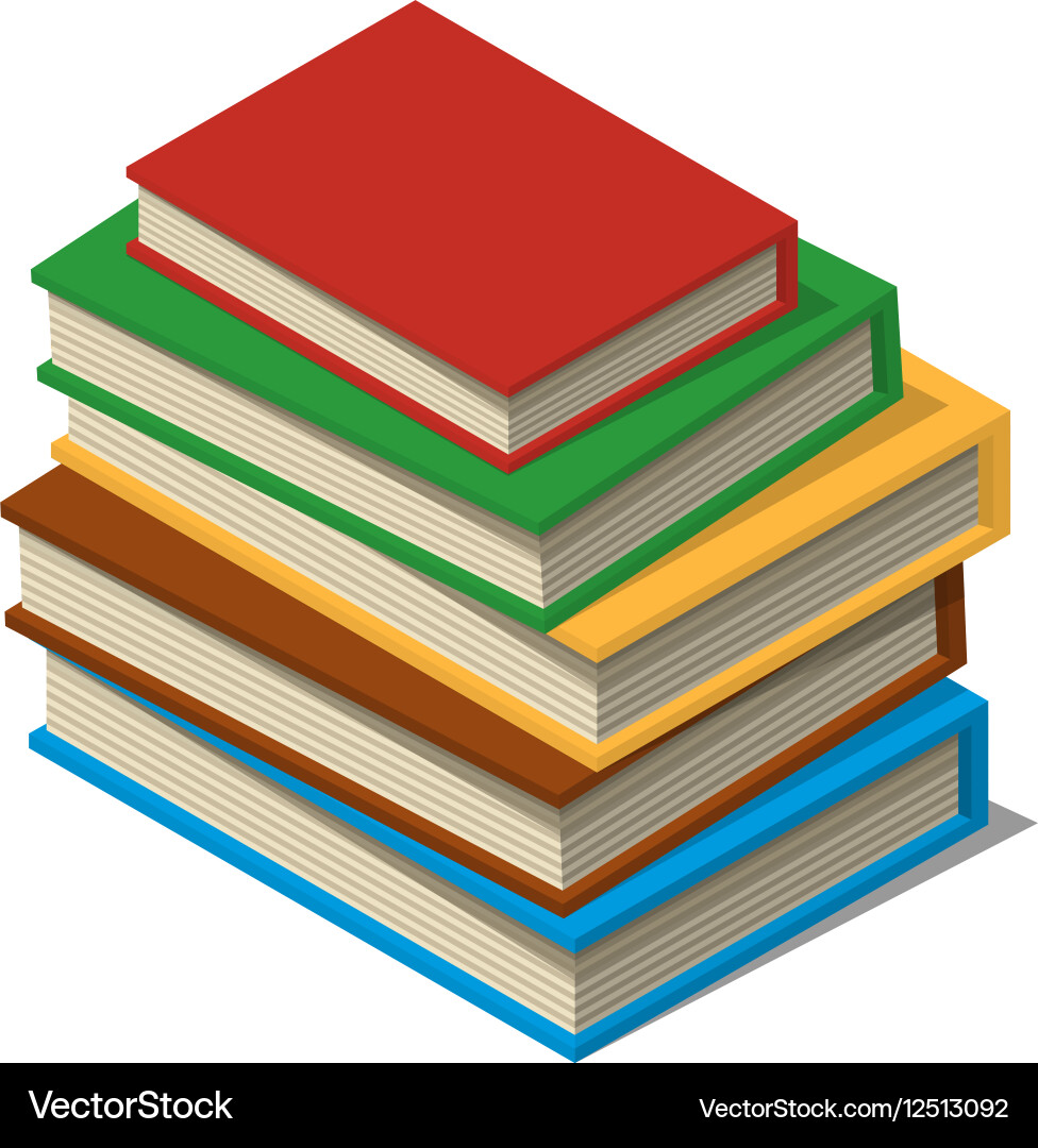 Set of books and tutorials isometric flat Vector Image