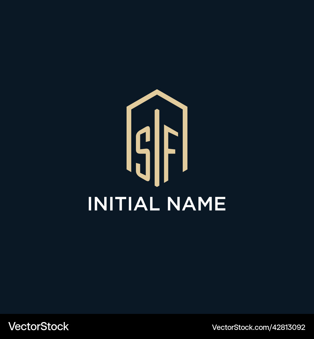 Sf Initial Monogramm Logo mit hexagonaler Form Sf Initial Monogramm Logo mit hexagonaler Form vektorbild