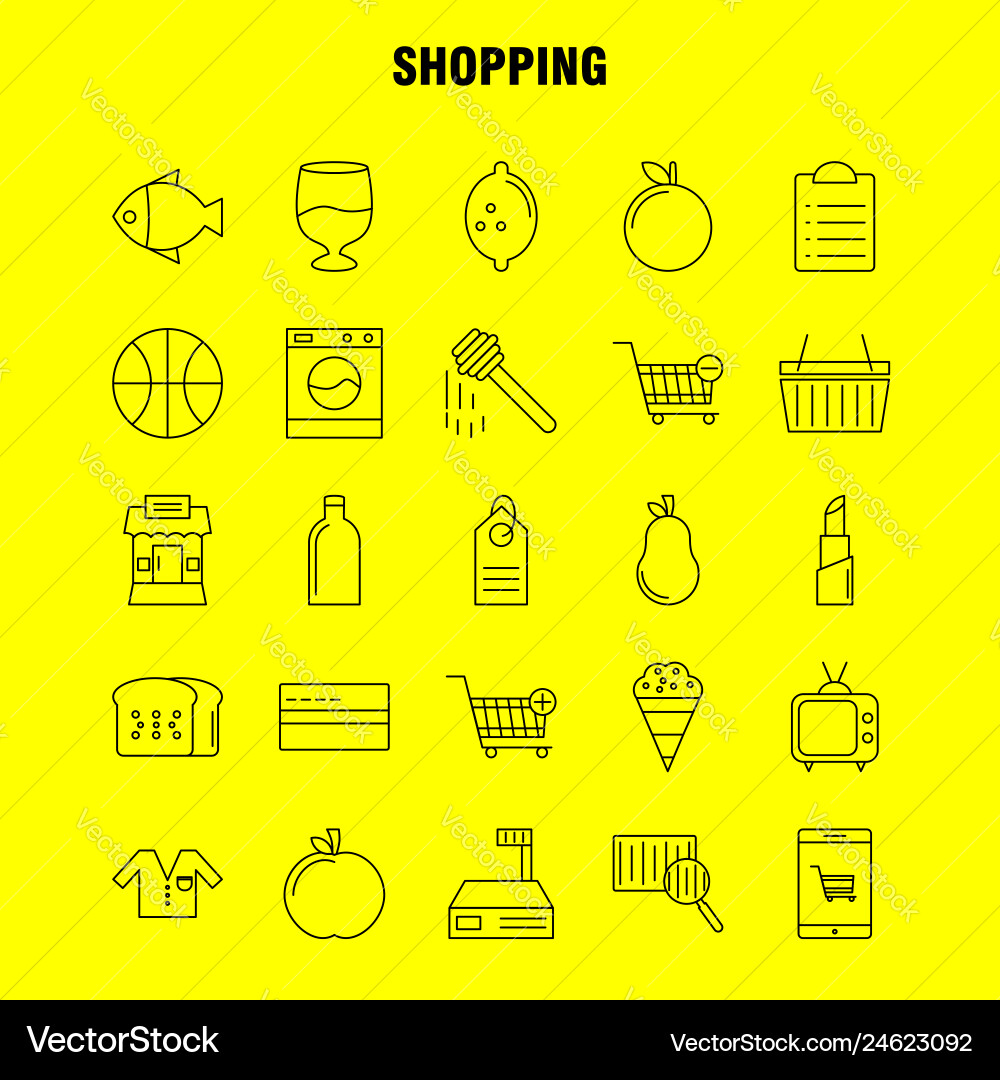 Shopping line icon for web print and mobile uxui Shopping line icon for web print and mobile uxui vector image