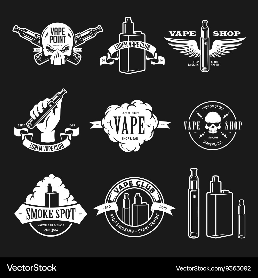 Vape & E-Cigarette Branding Set Vector Image
