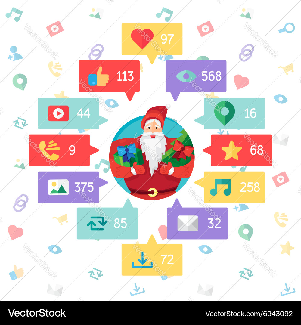 Web virtual socail network vector image