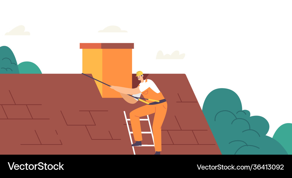 Worker character on with climbing equipment Worker character on with climbing equipment Vector Image