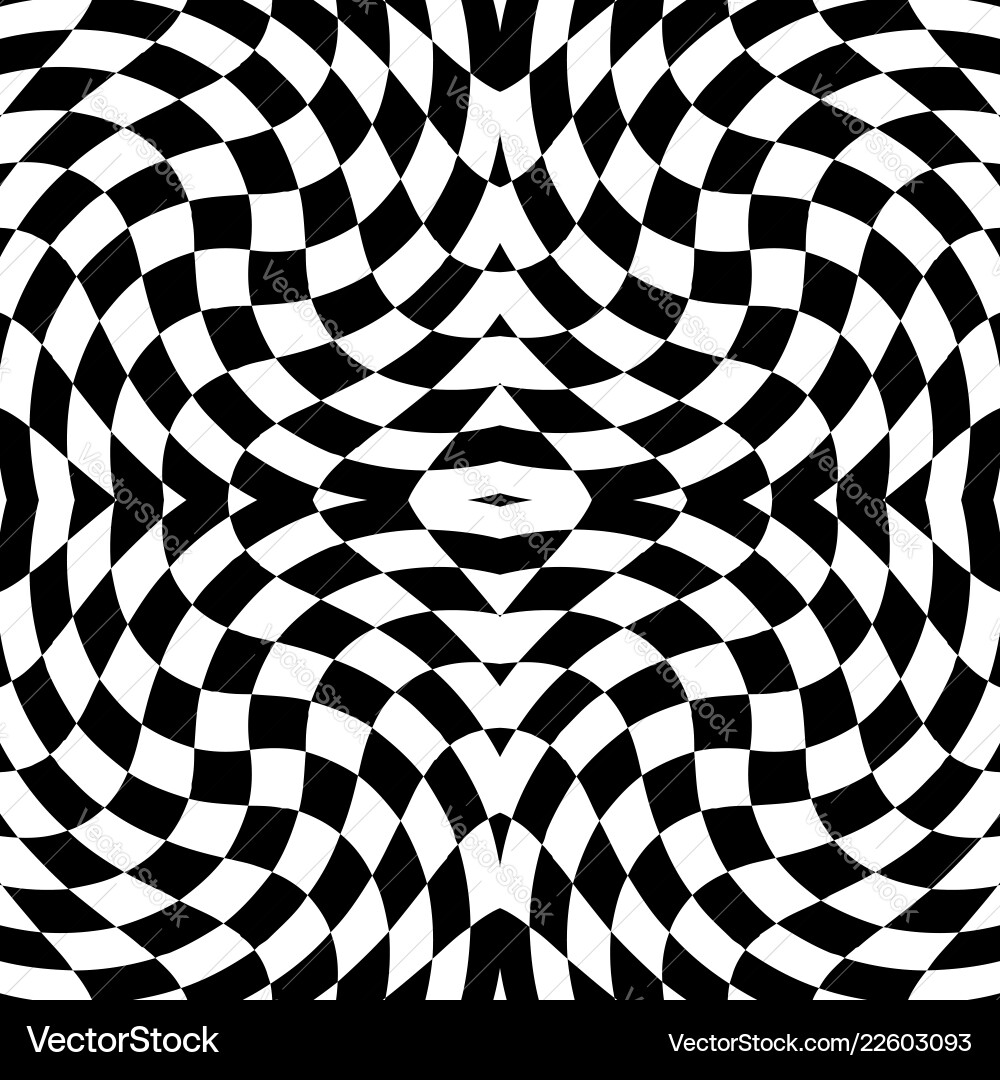 Checkered pattern with distortion effect Checkered pattern with distortion effect vector image