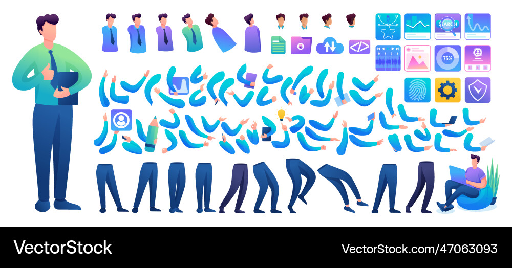 Constructor for creating a young man n7 create Constructor for creating a young man n7 create vector image