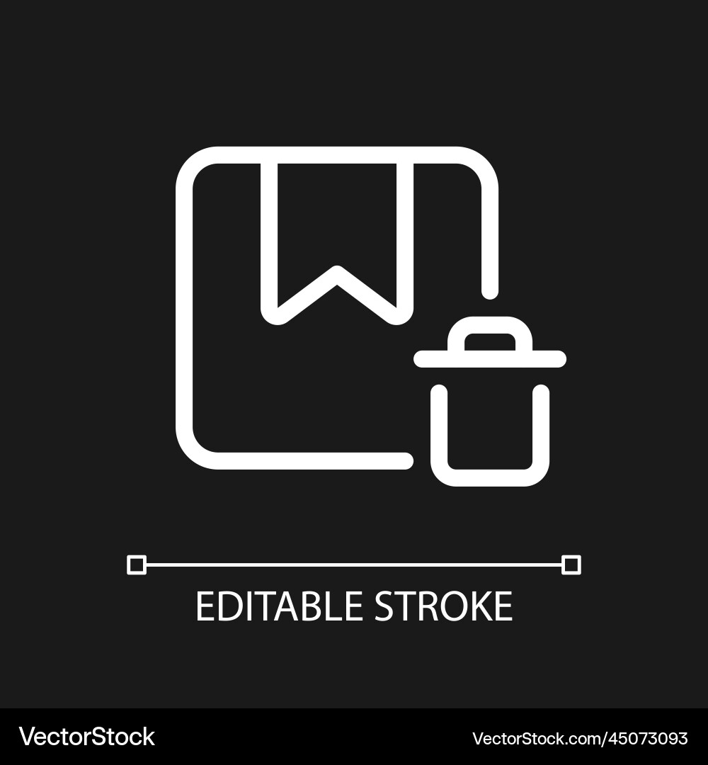 Delete order pixel perfect white linear ui icon Delete order pixel perfect white linear ui icon vector image