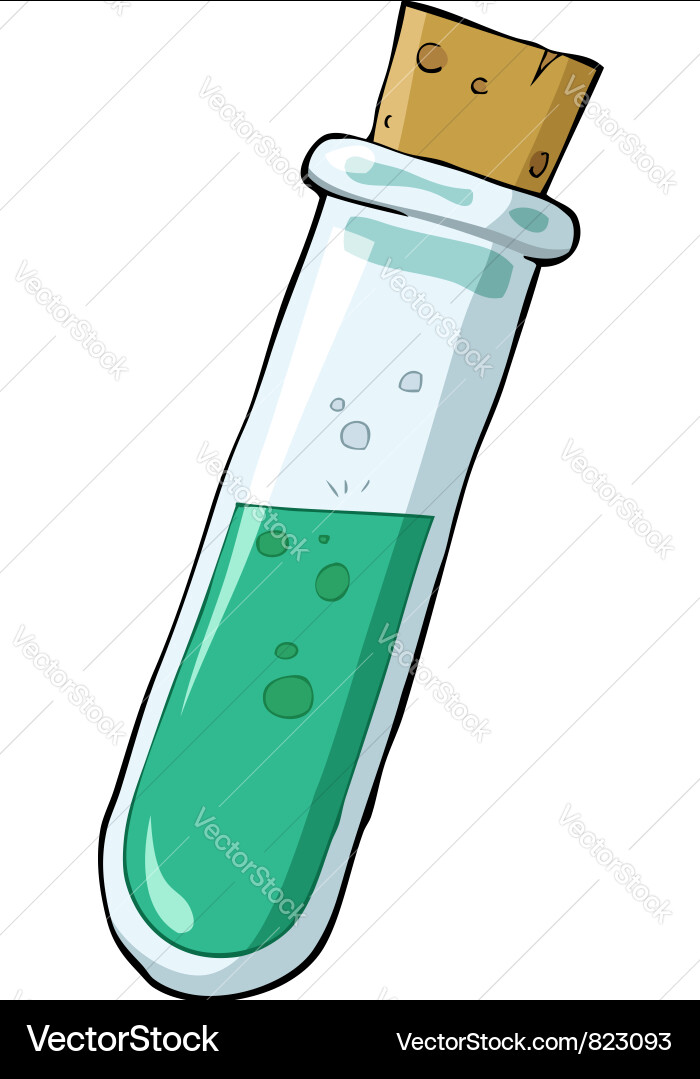 Glass Test Tube with Cork vector image